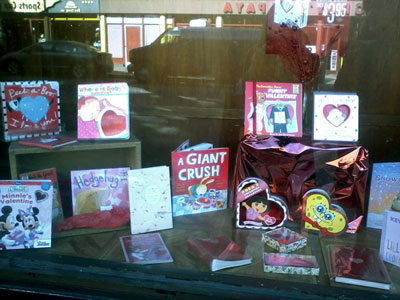 A Giant Crush in a bookstore window